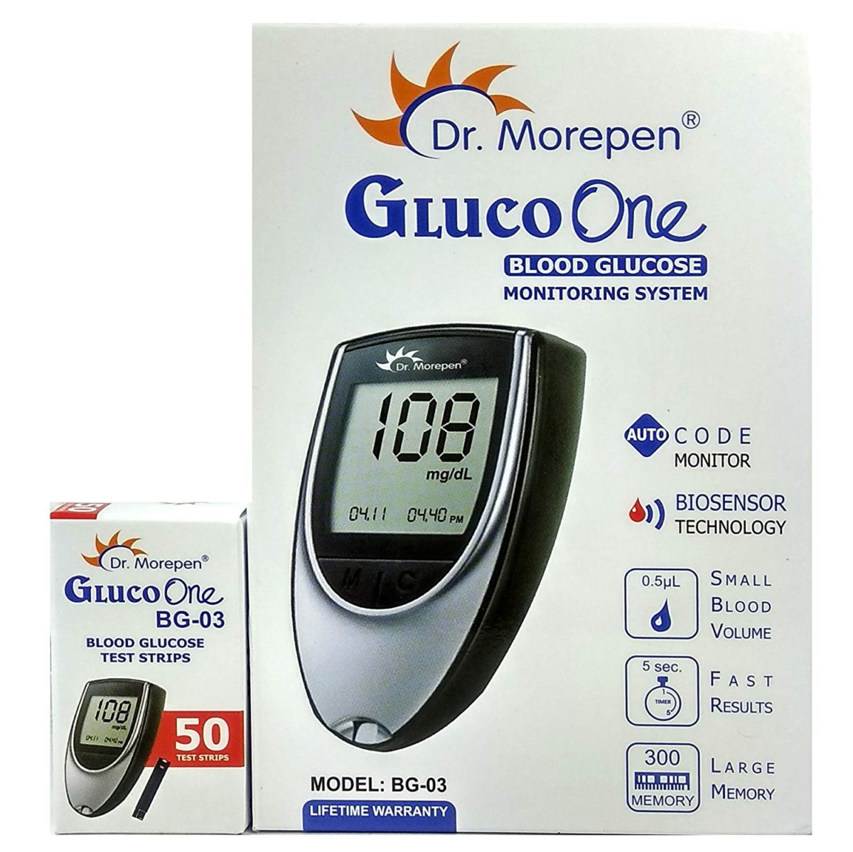 Buy Dr. Morepen BG03 Gluco One Combo, 50 Strips at lowest