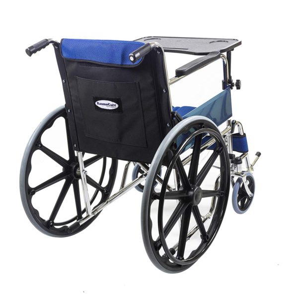 Buy Kosmocare Foldable Dura Mag Wheelchair With Soft Cushion & Seat Belt  For Additional Comfort-Blue at lowest price