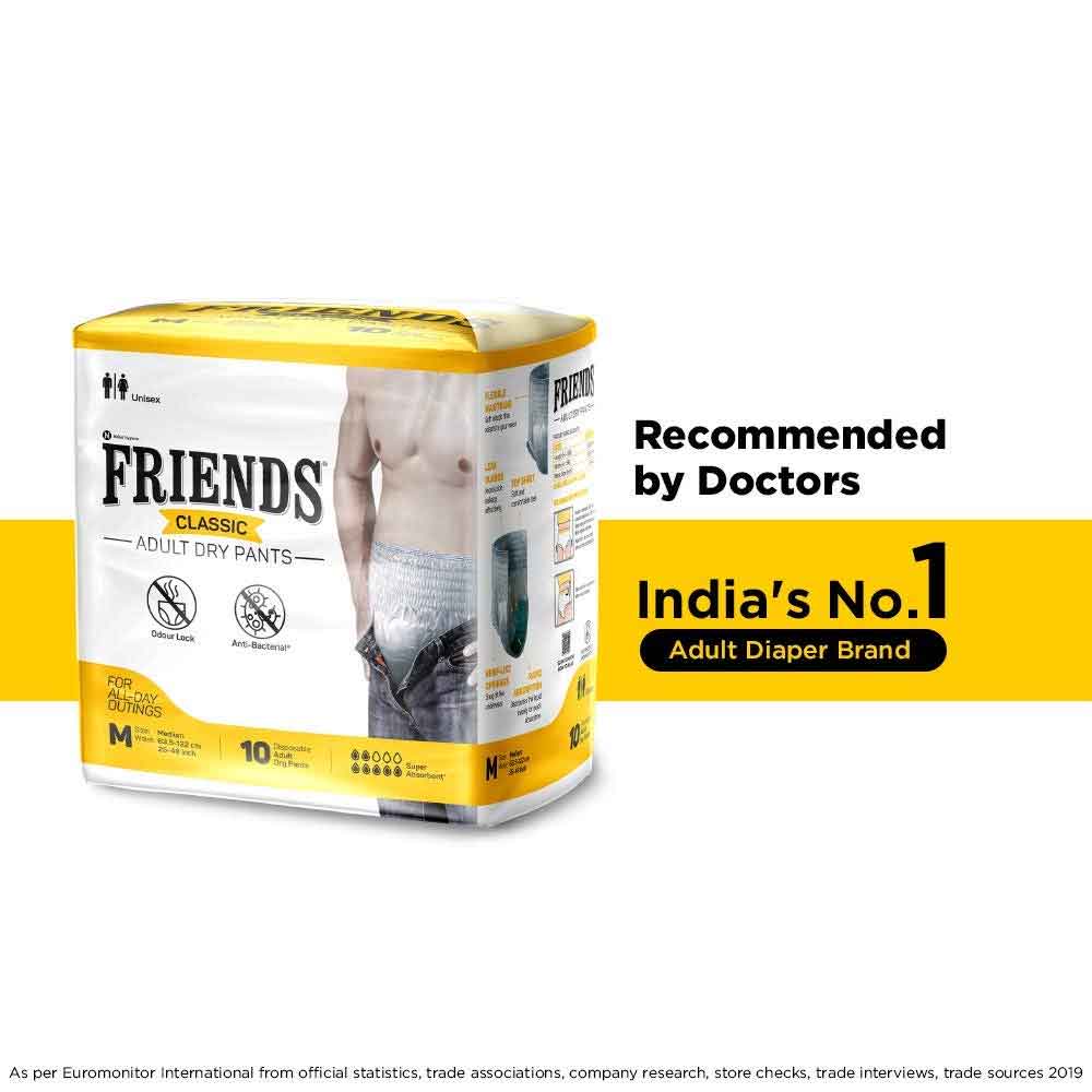 Buy Friends Premium Adult Diapers Pants (M - L, 25.5 - 48 inches) 10 count  Online at Best Prices in India - JioMart.